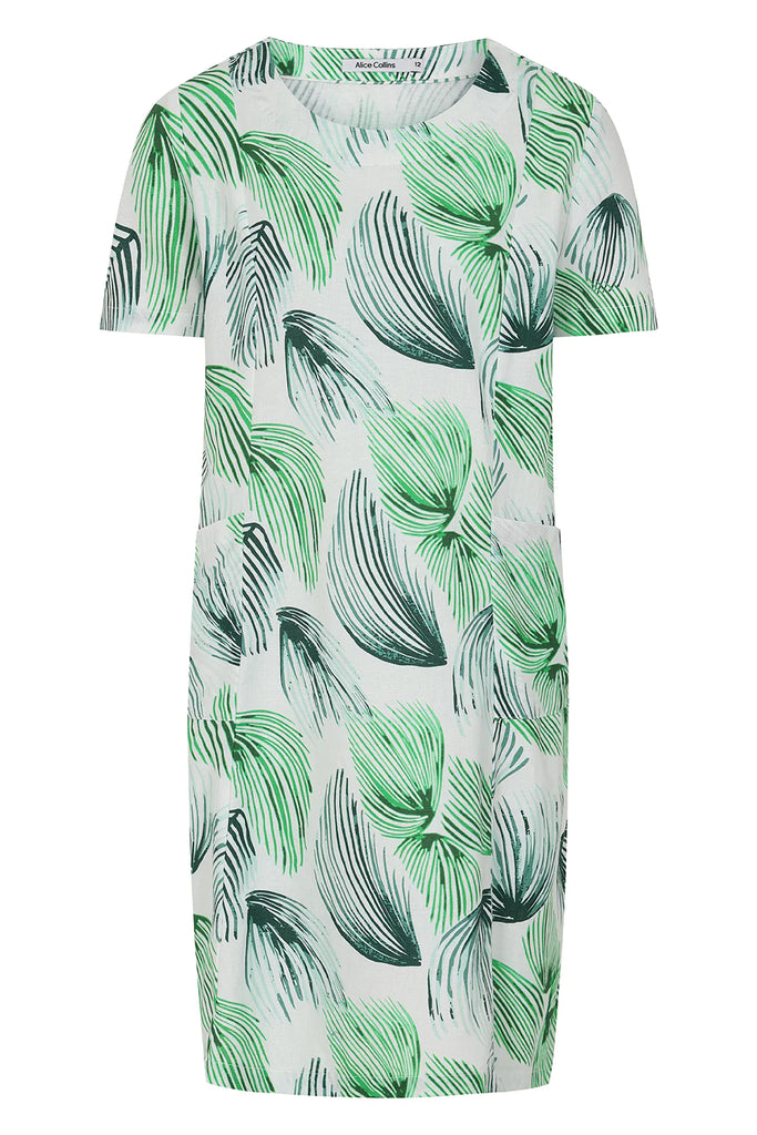Alice Collins Carly Tropical Dress Mint Leaf