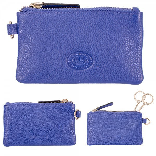 London Leathergoods Zip Top Leather Coin Purse 0588 Assorted Colours