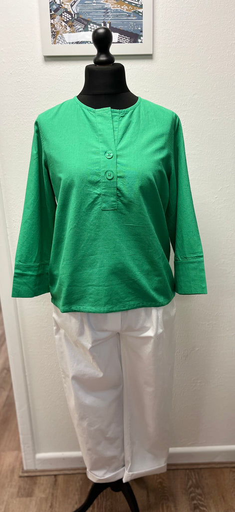 Alice Collins Keira Plain Shirt Mint Leaf