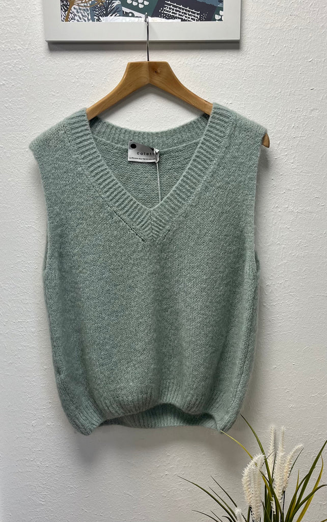 V Neck Super Soft Mohair Tanktop One Size up to UK16