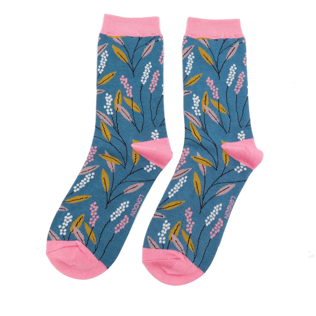 Miss Sparrow Berry Branches Socks Navy SKS321