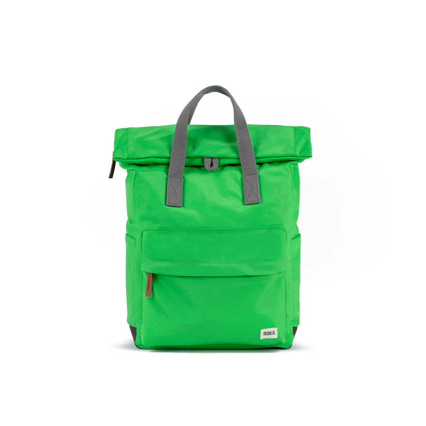 Roka Canfield B Medium Recycled Nylon Backpack Kelly Green