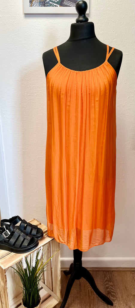 Plain Silk Midi Dress One Size Up to UK16