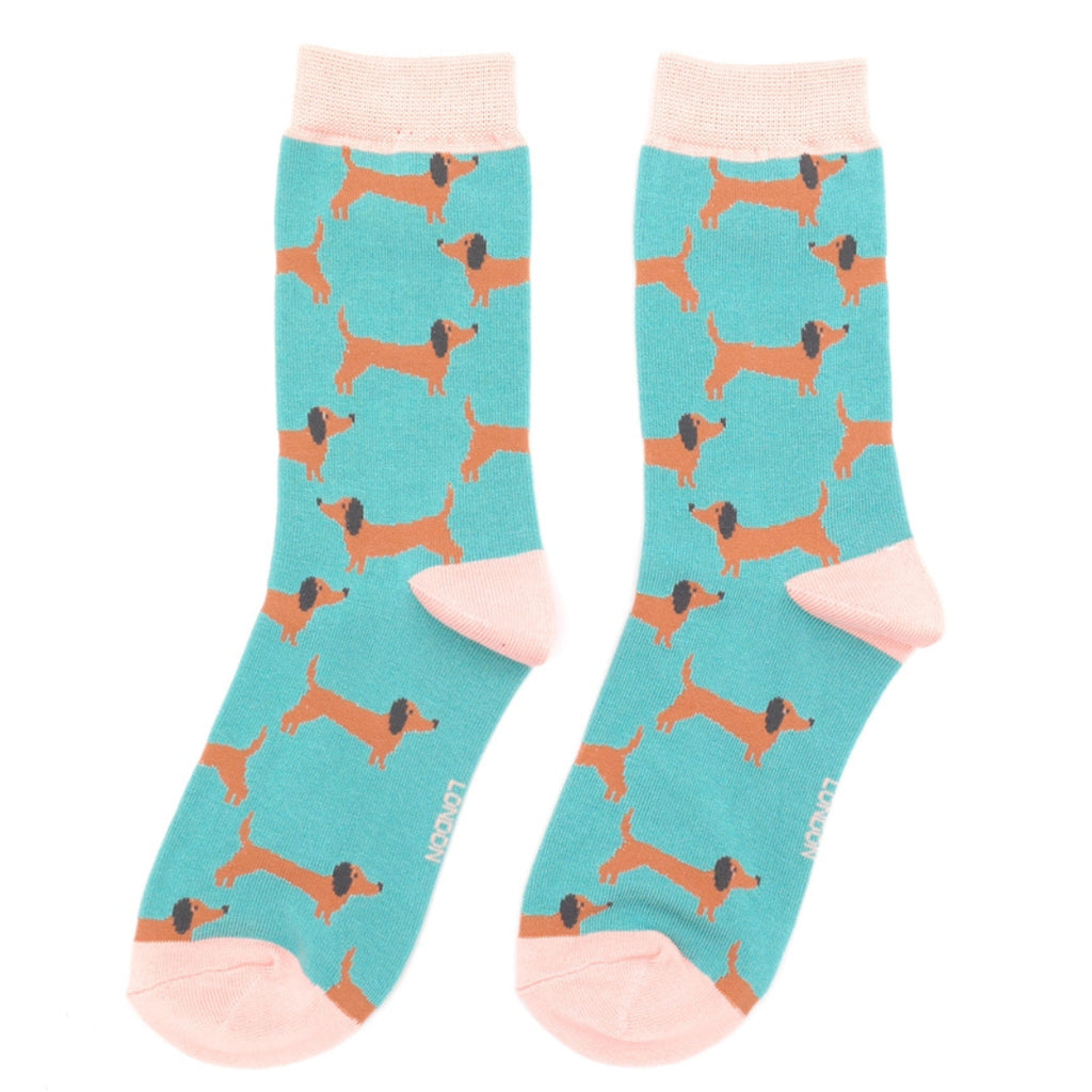 Miss Sparrow Bamboo Socks Sausage Dogs Duck Egg SKS376