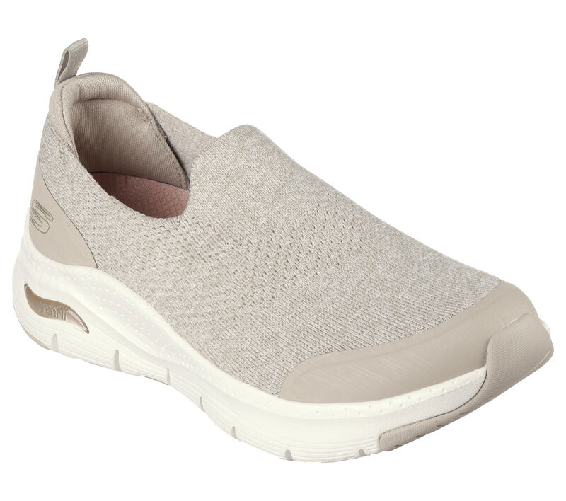 Ladies Skechers 149563 Arch Fit-Quick Start Trainer Taupe