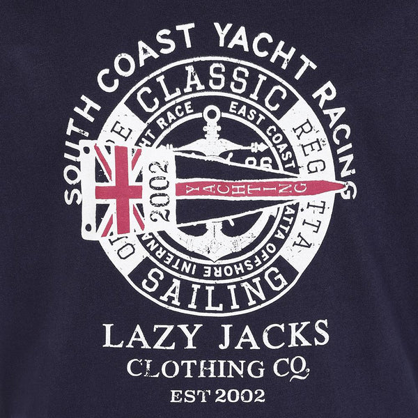 Lazy Jacks LJ15 Mens Printed T-Shirt Marine