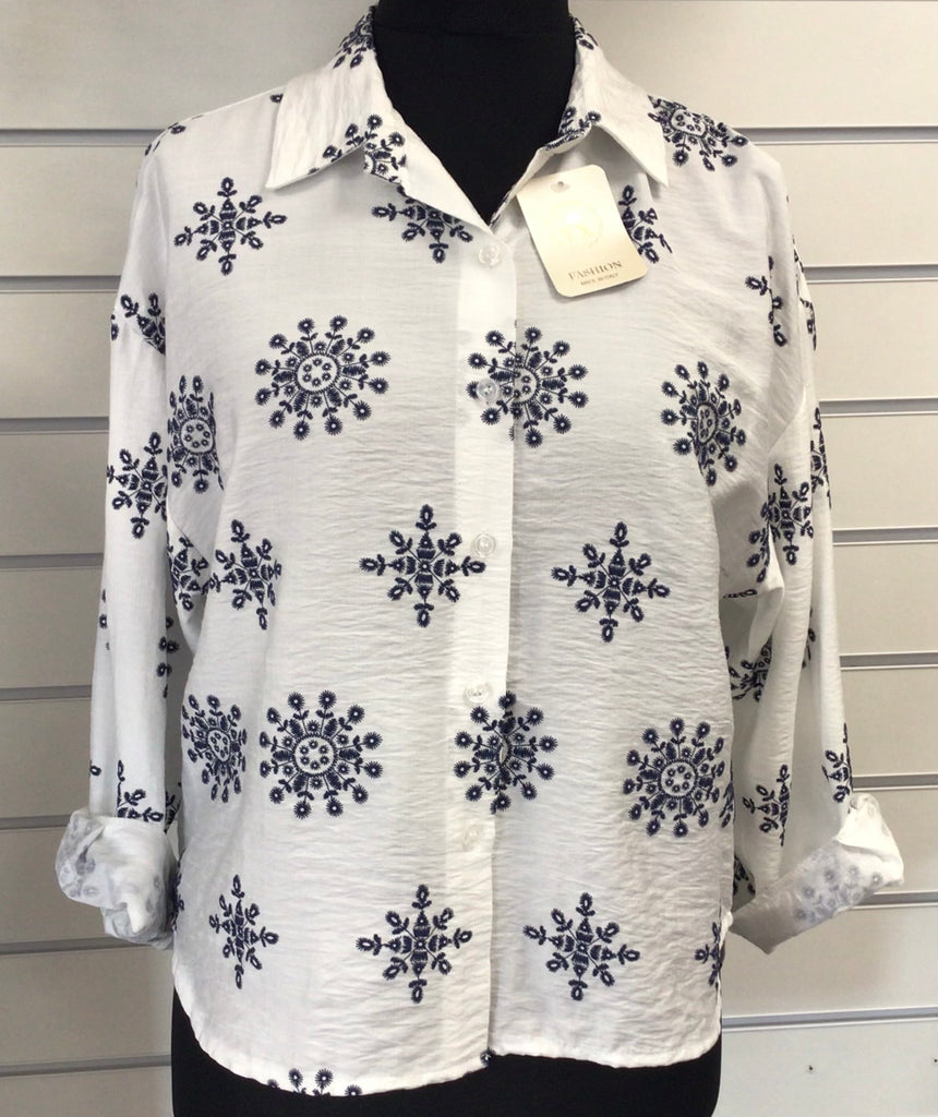 Italian Floral Design Shirt One Size 8-16