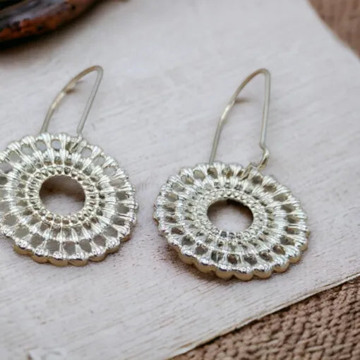 Jess & Lou Boho Filigree Circle on Drop Hook Earring ER025S