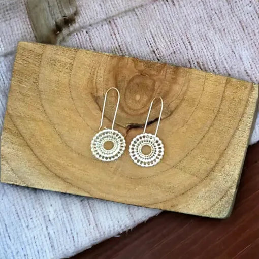 Jess & Lou Boho Filigree Circle on Drop Hook Earring ER025S