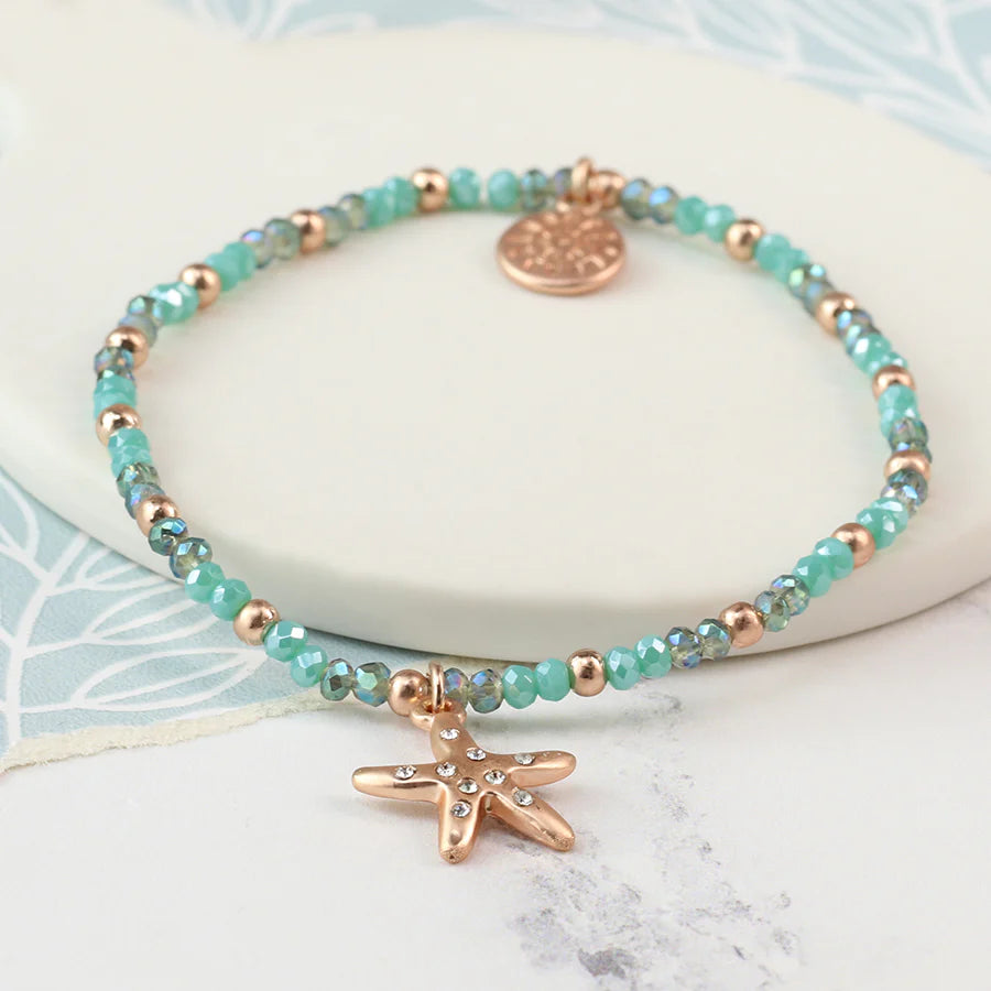 POM Peace Of Mind Beaded Rosegold Starfish Bracelet 03152