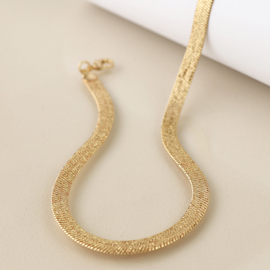 POM Golden Liquid Chain Sparkle Necklace 04573
