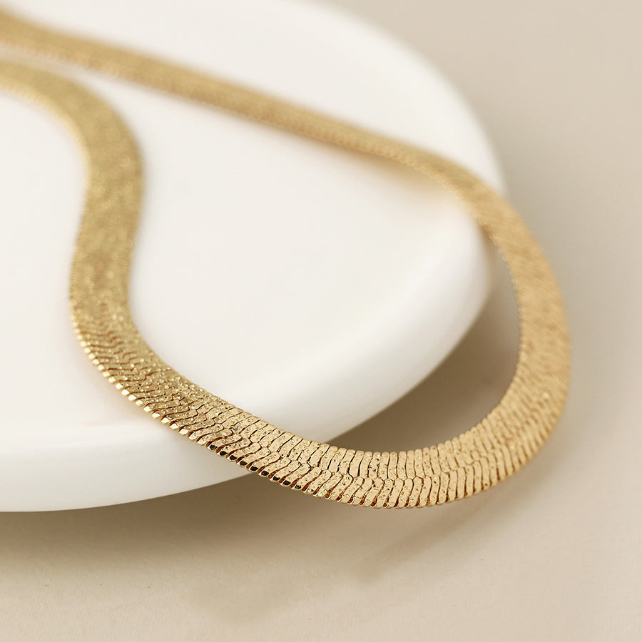 POM Golden Liquid Chain Sparkle Necklace 04573