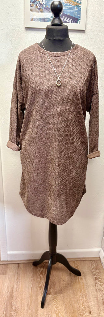 Sparkle Knit Dress/Tunic with Pockets One Size Up to 18