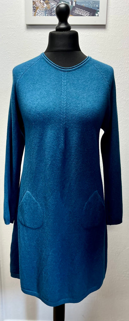 Sugar Babe Round Neck Knitted Pocket Dress One Size Assorted Colours