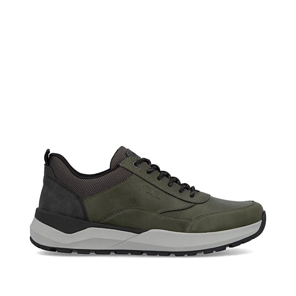 Rieker 06000-54 Mens Zip & Lace Casual Shoe Olive Green