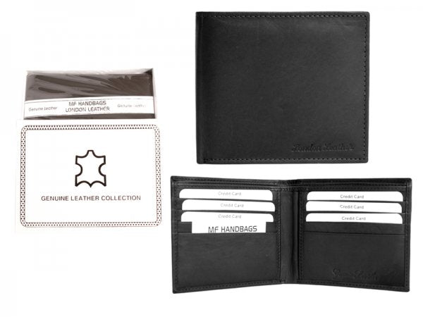 Mens Black Leather Card Wallet 1061