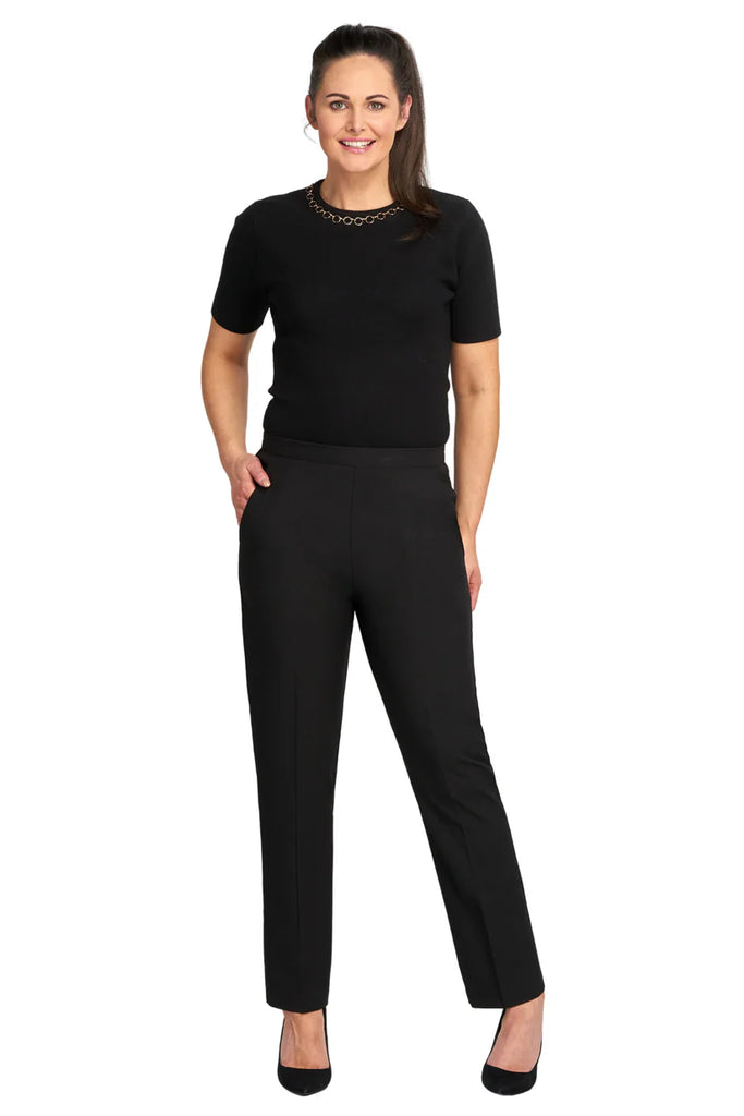 Pinns 108PBT Essential Black Elasticated Waist Stretch Trousers 27"