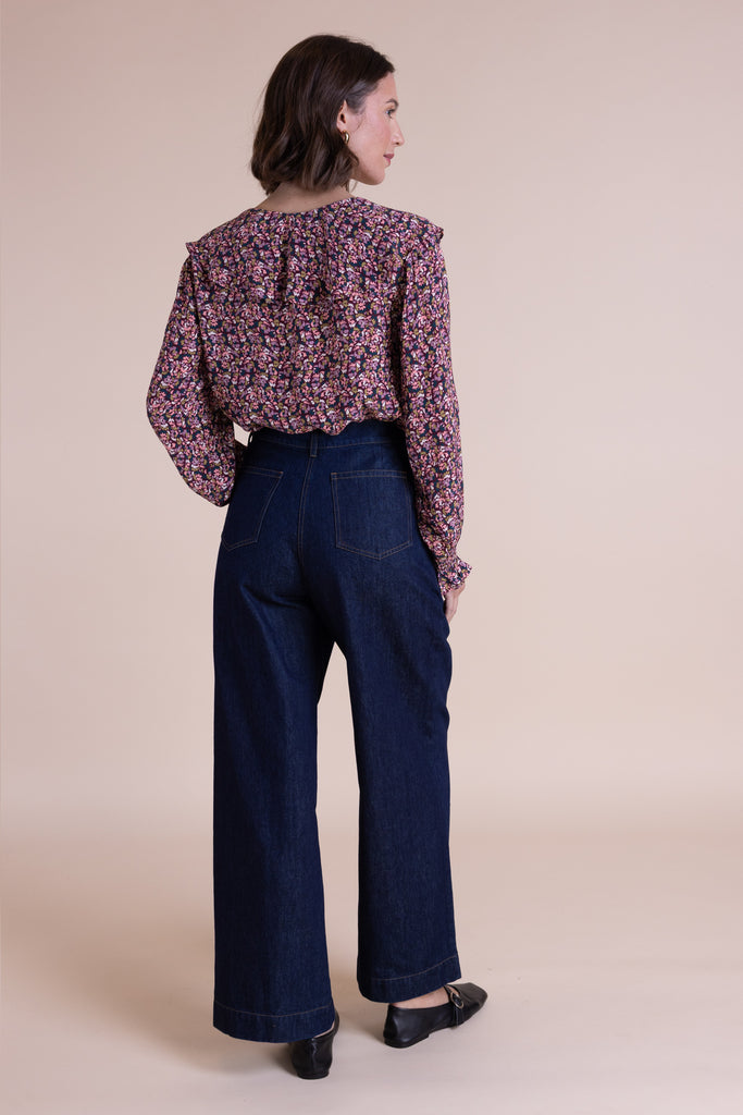 Saige by Nomads Louise Cotton Denim Wide Leg Jeans Indigo