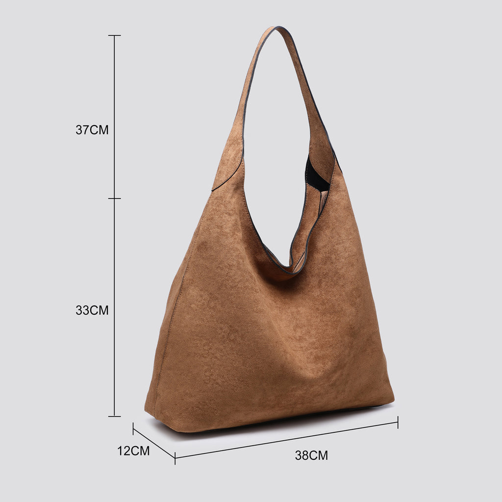 Faux Suede Slouch Hobo Bag 25458