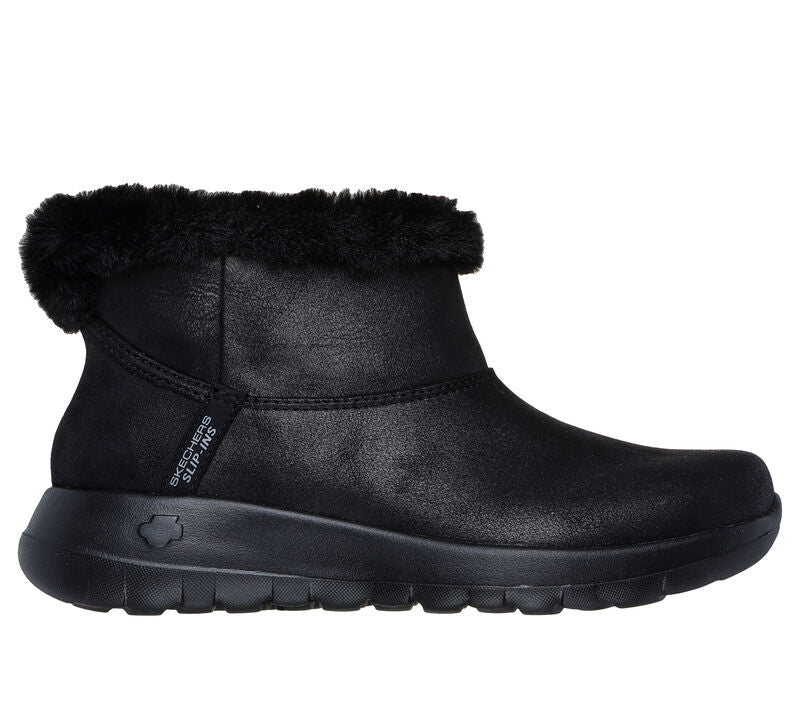 Skechers Slip Ins: 144800 On-The-Go Joy - Cozy Dream Ladies Ankle Boot Black