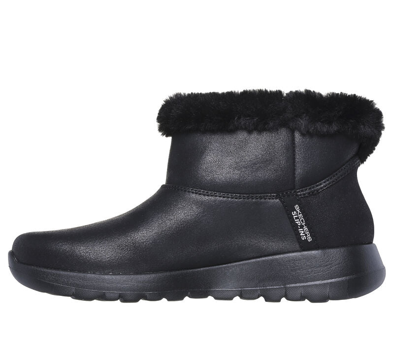 Skechers Slip Ins: 144800 On-The-Go Joy - Cozy Dream Ladies Ankle Boot Black