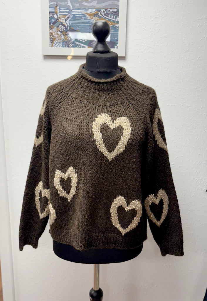 Knitted Love Heart Jumper One Size