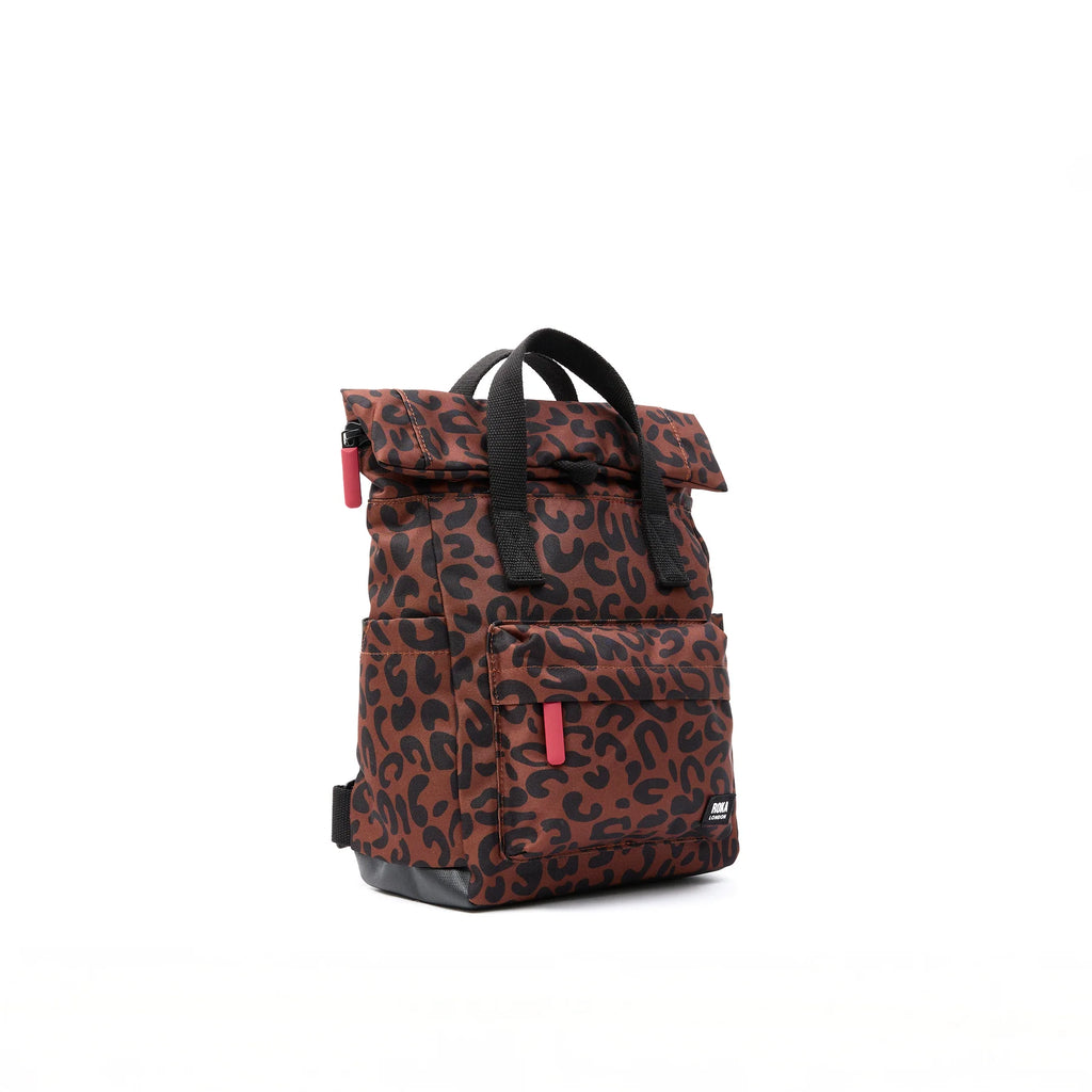ROKA Canfield B Scarlet Leopard Print Recycled Canvas Backpack Medium