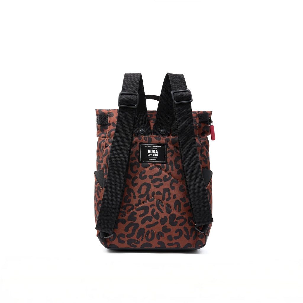 ROKA Canfield B Scarlet Leopard Print Recycled Canvas Backpack Medium