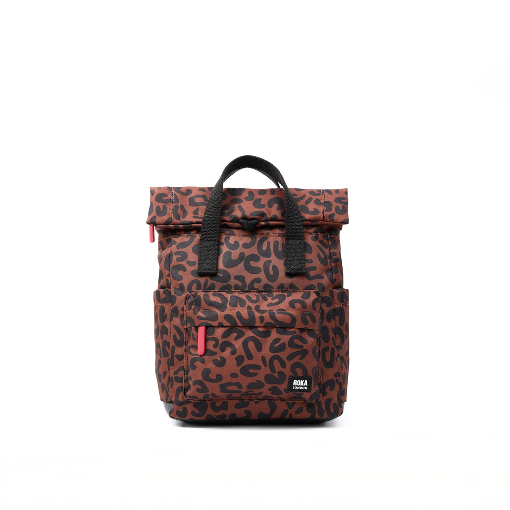 ROKA Canfield B Scarlet Leopard Print Recycled Canvas Backpack Medium
