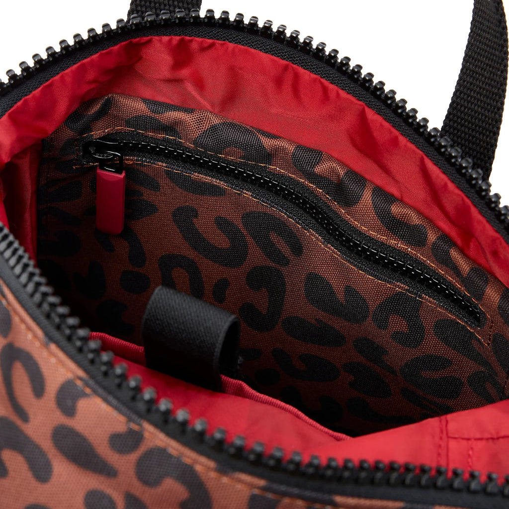 ROKA Canfield B Scarlet Leopard Print Recycled Canvas Backpack Medium