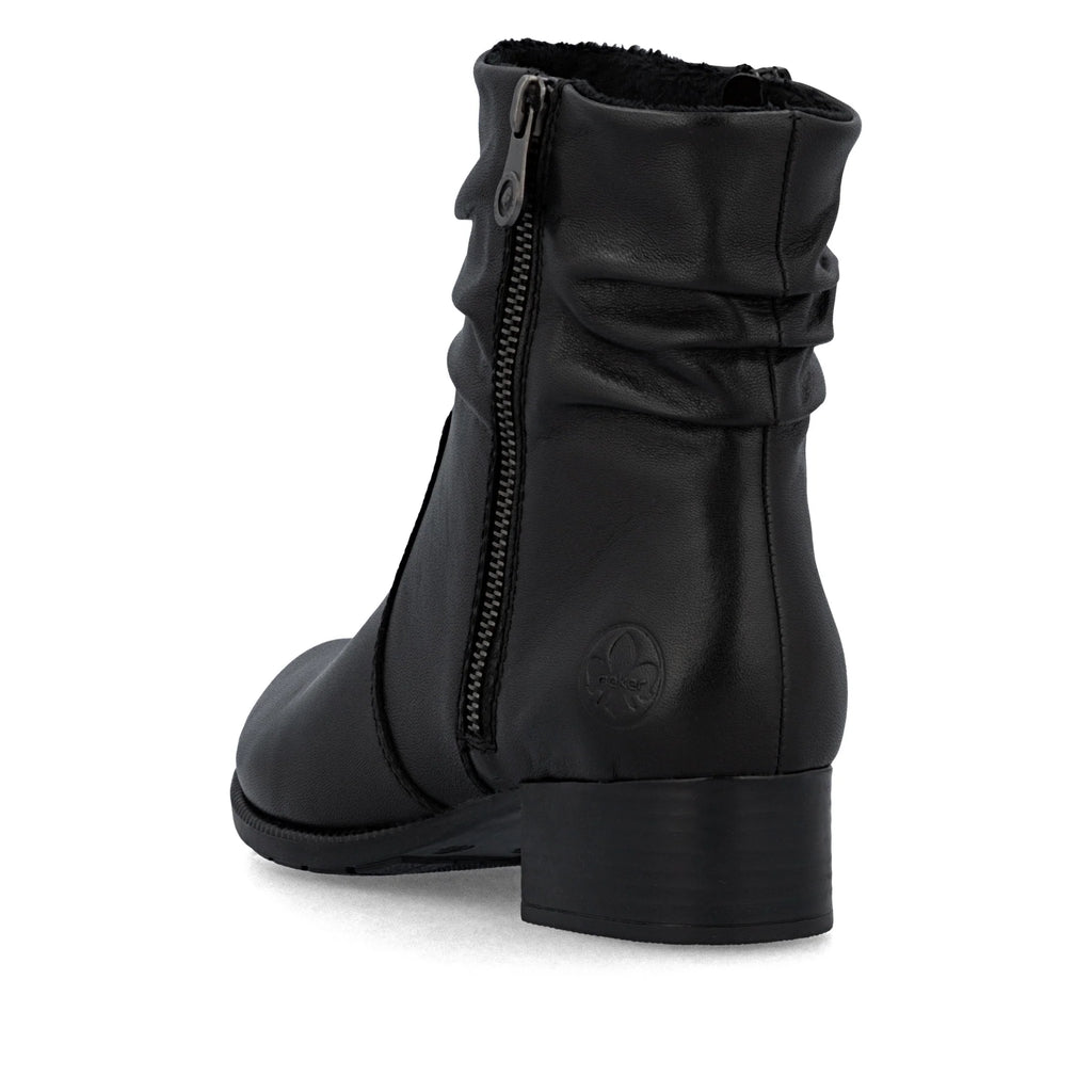 Rieker 78656-00 Ladies Low Heeled Ankle Boot Black
