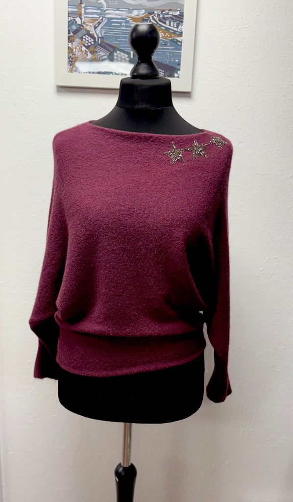 Triple Star Bat Wing Jumper One Size