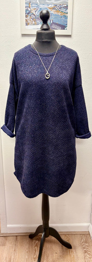 Sparkle Knit Dress/Tunic with Pockets One Size Up to 18
