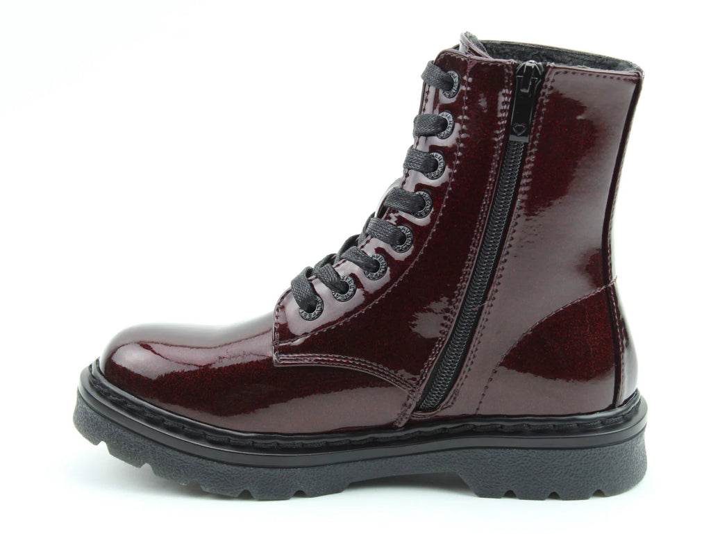 Heavenly Feet Justina2 Glitter Boots Burgundy