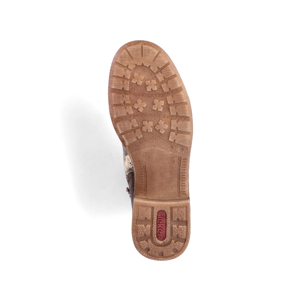 Rieker 94611-90 Ladies Lace Up Ankle Boot Brown Multi