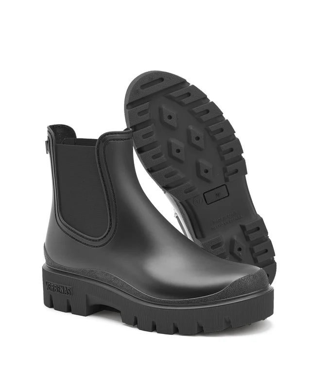 Verbenas Mae Wellies Black/Black Ankle Boots