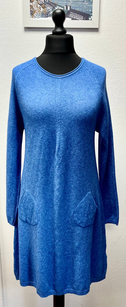 Sugar Babe Round Neck Knitted Pocket Dress One Size Assorted Colours