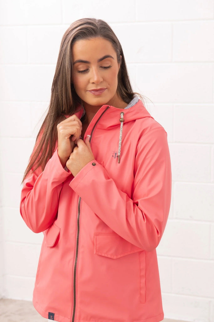 Lighthouse Ladies Lucy Rubberised Waterproof Coat - Sugar Coral