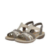 Rieker 65918-64 Ladies Stretch Sandal Champagne Grey