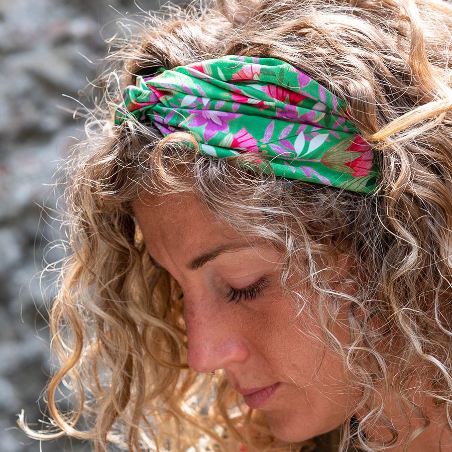 POM Vivid Green Floral Hairband 40478