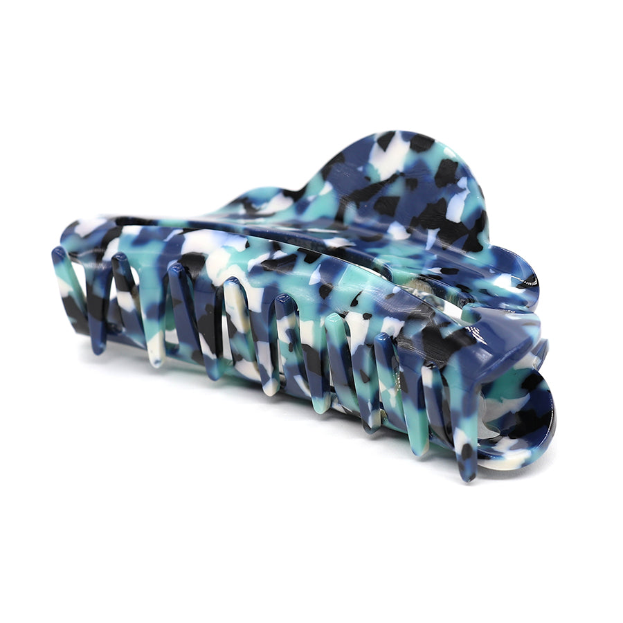 POM Dark Blue Mix Acrylic Scalloped Claw Clip 40483