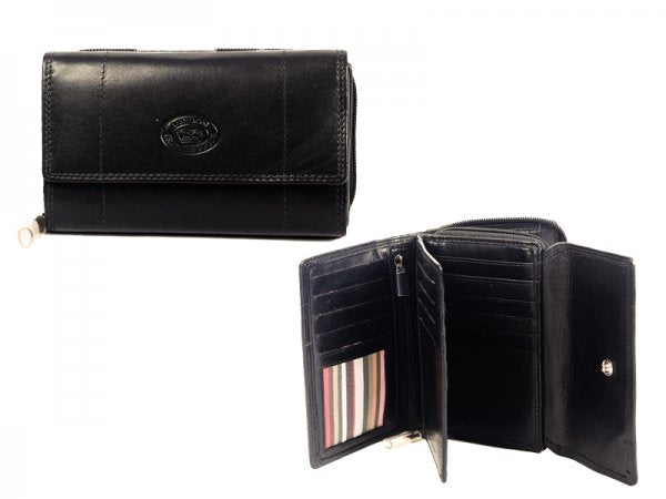 London LeatherGoods Large Bi fold Purse 1057 Assorted Colours