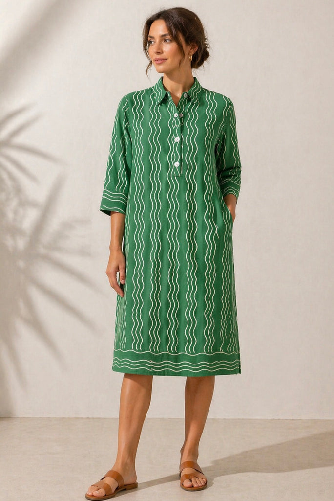 knee length dresses for ladies Alice Collins Skylar Print Dress Autumn Leaves Navy 035A302
