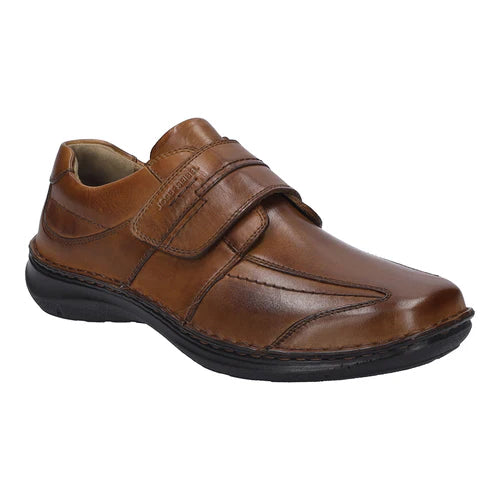 Josef Seibel Anvers 02 Mens Touch Fasten Wide Fit Shoe Cognac