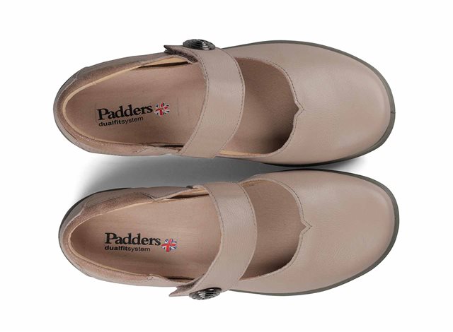 Padders Poem 2 Ladies Touch Fasten Wide Fit Summer Shoe Taupe