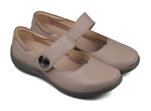 Padders Poem 2 Ladies Touch Fasten Wide Fit Summer Shoe Taupe