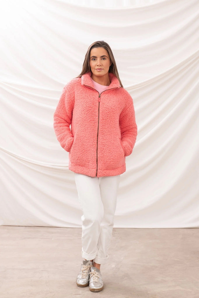 Lighthouse Ladies 'Seashell' Sherpa Fleece - Sugar Coral