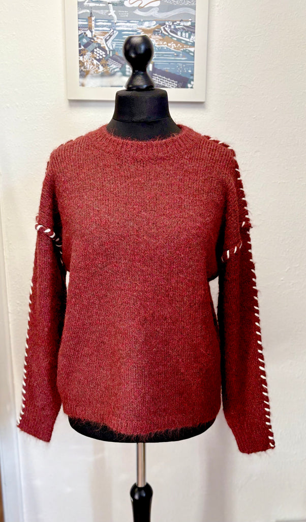 Contrast Stitch Blanket Jumper One Size