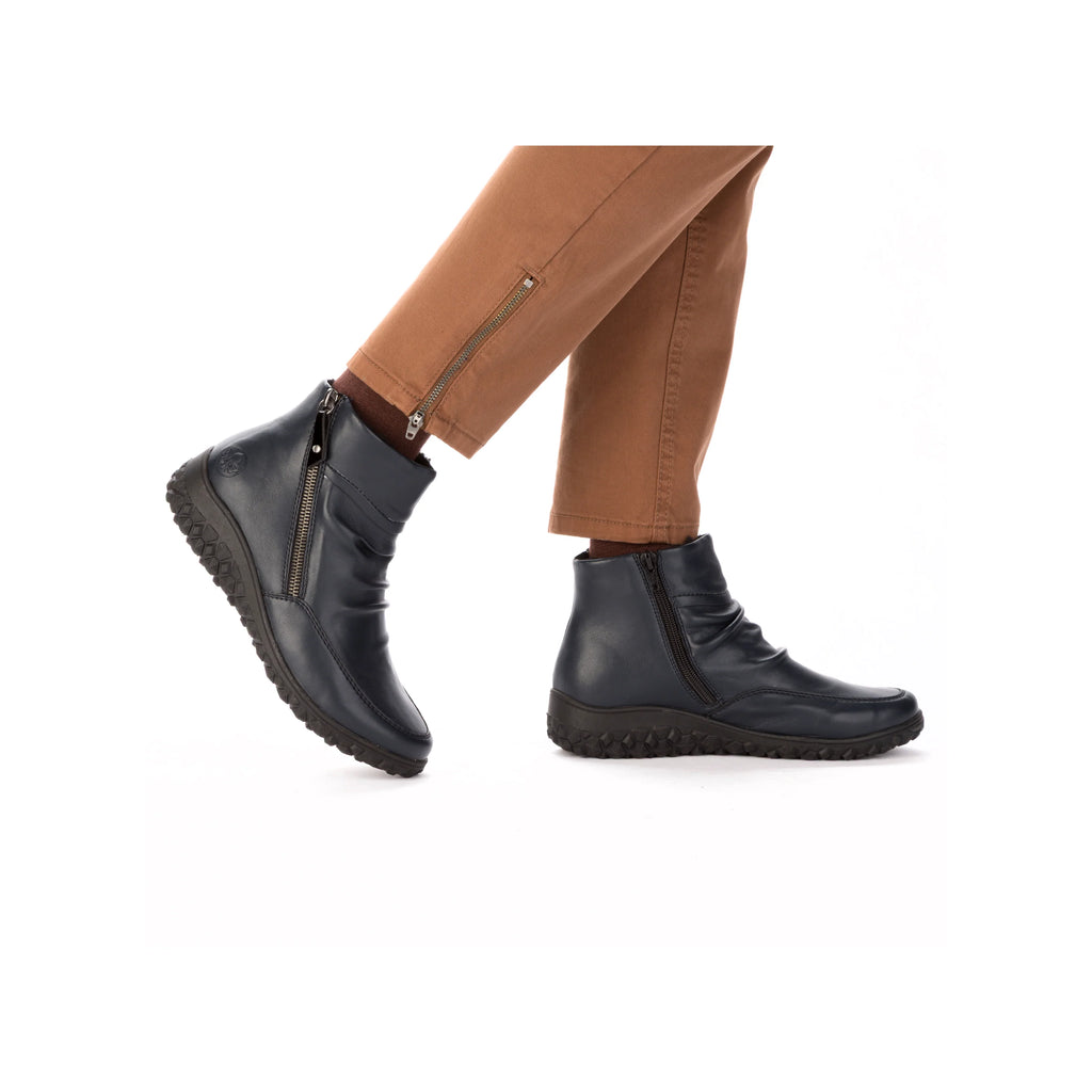 Rieker 59585-14 Ladies Zip Ankle Boot Ocean Blue