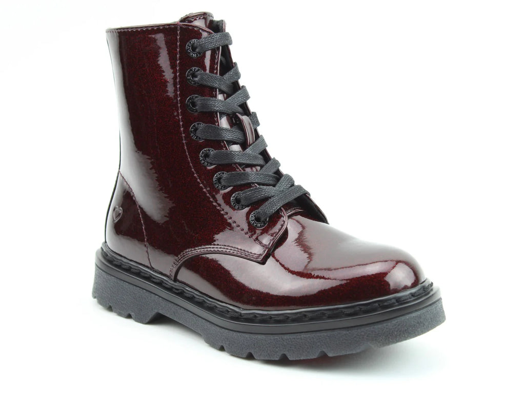 Heavenly Feet Justina2 Glitter Boots Burgundy
